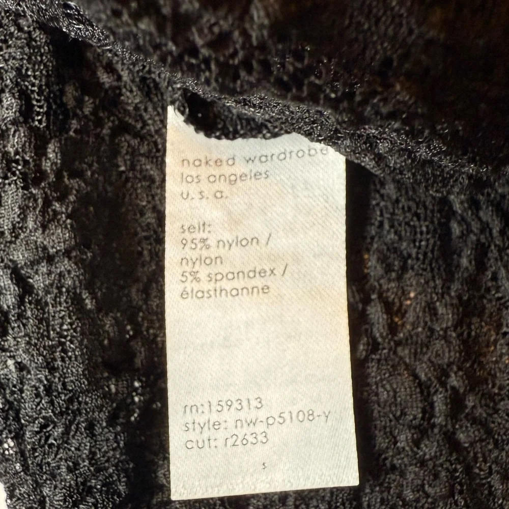 Naked Wardrobe🖤 Black Stretch Lace straight leg pants | small | NWT - Picture 7 of 15